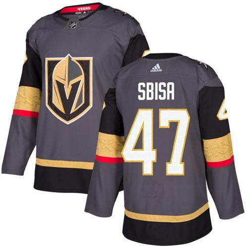 Adidas Golden Knights #47 Luca Sbisa Grey Home Authentic Stitched NHL Jersey - Click Image to Close